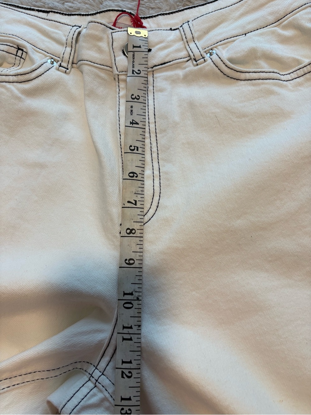 Frances Valentine Ace Wide-Leg High-Rise Women’s Jeans - Cream Size 12 - Picture 13 of 16